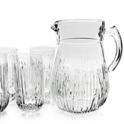 Slickblue Modern Cristalline Glass Drinkware Set – 65 Oz Pitcher & 6 Tumblers, Striking Linear Grooved Pattern 14 Slickblue Modern Cristalline Glass Drinkware Set – 65 Oz Pitcher & 6 Tumblers, Striking Linear Grooved Pattern -Target KitchenAid GUEST 4dea115b 28f7 442e b6f0 6acdc5d68287