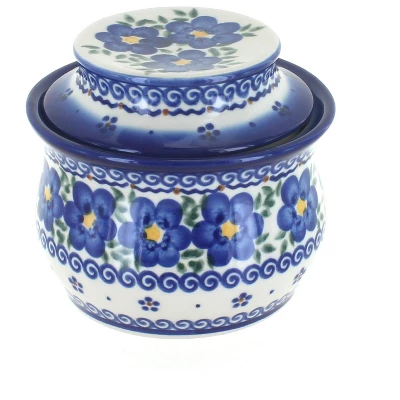 Blue Rose Polish Pottery 549 Vena French Butter Dish 12 Blue Rose Polish Pottery 549 Vena French Butter Dish - Image 10