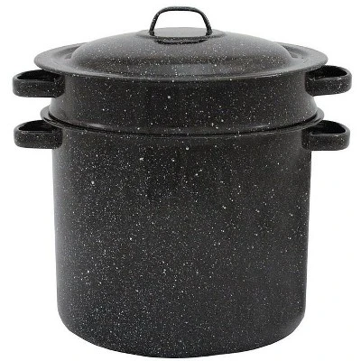 Granite Ware Ceramic Over Steel Blancher 7.5 Qt Black (Case Of 4) 3 Granite Ware Ceramic Over Steel Blancher 7.5 Qt Black (Case Of 4)