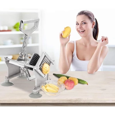 ROVSUN Commercial Vegetable Chopper French Fry Cutter Potato Slicer With 1/2'', 3/8'', 1/4'', 8-Wedge Blades And Pusher Blocks For Home Kitchen 4 ROVSUN Commercial Vegetable Chopper French Fry Cutter Potato Slicer With 1/2'', 3/8'', 1/4'', 8-Wedge Blades And Pusher Blocks For Home Kitchen - Image 2