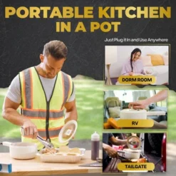 Ceramax Electric Hot Pot Nonstick Ceramic Skillet Pan Mini Cooker With Lid Steamer -Target KitchenAid GUEST 4ec50656 baa2 4874 9a66 efc5c428f85c