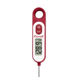 Escali Digital Long Stem Thermometer Red: Digital Food & Meat Thermometer For Cooking, BBQ, Metal, -58 To 572°F Range