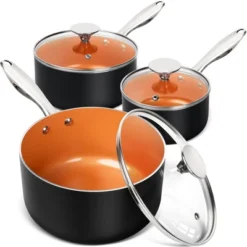 MICHELANGELO Sauce Pan Set, Ultra Nonstick Saucepan Set, Ceramic Saucepans With Lids, Small Pot Set, Copper Sauce Pan With Lid -Target KitchenAid GUEST 4f757ba8 9999 4e7d 85d6 bd435dfe619c