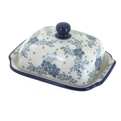Blue Rose Polish Pottery 295 Ceramika Artystyczna Butter Dish 7 Blue Rose Polish Pottery 295 Ceramika Artystyczna Butter Dish - Image 5