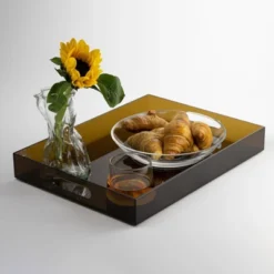 Attop 16x12 Inch Large Acrylic Tray With Handles Ottoman Coffee Table Serving Tray For Snacks Desserts Drinks Party Amber -Target KitchenAid GUEST 4f9d546a b3ac 452f a238 962324ebf695