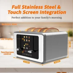 WHALL 4 Slice Toaster, Stainless Steel Toasters 4 Slice, Bagel Toaster, Touchscreen Toaster -Target KitchenAid GUEST 4fba498d 524a 47cd af00 910d2ca649e2