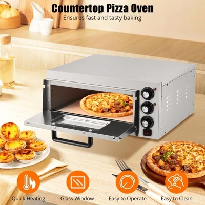 Commercial Countertop Pizza Oven,1800W Stainless Steel Electric Pizza Maker With Timer & Crumb Tray For Home/Restaurant 5 Commercial Countertop Pizza Oven,1800W Stainless Steel Electric Pizza Maker With Timer & Crumb Tray For Home/Restaurant - Image 3