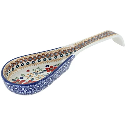 Blue Rose Polish Pottery P164 Manufaktura Large Spoon Rest 9 Blue Rose Polish Pottery P164 Manufaktura Large Spoon Rest - Image 7
