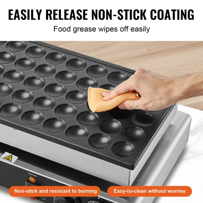VEVOR Mini Dutch Pancake Maker, 50PCS 43mm Diameter Dorayaki Baker Machine, 1700W Commercial Electric Poffertjes Grill, Non-stick Stainless Steel 6 VEVOR Mini Dutch Pancake Maker, 50PCS 43mm Diameter Dorayaki Baker Machine, 1700W Commercial Electric Poffertjes Grill, Non-stick Stainless Steel - Image 4