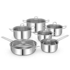 Costway 12 PCS Pots & Pans Set With Tempered Glass Lids Handles & 3-Ply Base 4 Stockpots 19 Costway 12 PCS Pots & Pans Set With Tempered Glass Lids Handles & 3-Ply Base 4 Stockpots -Target KitchenAid GUEST 5145fe06 b143 44bb 8f55 f0d76d89635e