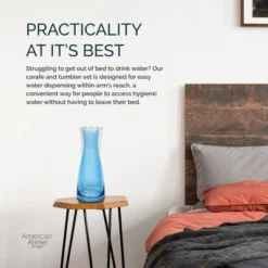 American Atelier Bedside Water Carafe With Clear Tumbler, 33-Ounce Pitcher And Matching Drinking Glass, Blue 12 American Atelier Bedside Water Carafe With Clear Tumbler, 33-Ounce Pitcher And Matching Drinking Glass, Blue -Target KitchenAid GUEST 514644a9 d753 44b6 9f00 0d856472303b