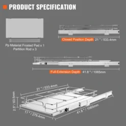 VEVOR 11"W X 21"D Pull Out Cabinet Organizer, Heavy Duty Slide Out Pantry Shelves, Chrome-Plated Steel Roll Out Drawers, Sliding Drawer Storage -Target KitchenAid GUEST 5165d949 2fe0 4503 bab3 1d6862a3f88d
