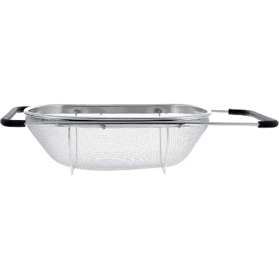Colander With Expandable Rubber Handles - Rectangular Sieve, Fine Mesh Stainless Steel Strainers And Colanders For Kitchen 5 Colander With Expandable Rubber Handles - Rectangular Sieve, Fine Mesh Stainless Steel Strainers And Colanders For Kitchen - Image 3