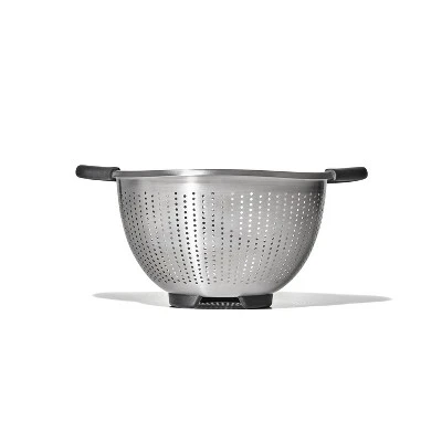 OXO 3Qt Stainless Steel Colander: Dishwasher-Safe Pasta Strainer, Light Silver, 9.6" Width, 3Qt Capacity 9 OXO 3Qt Stainless Steel Colander: Dishwasher-Safe Pasta Strainer, Light Silver, 9.6" Width, 3Qt Capacity - Image 7