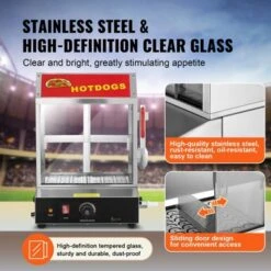 VEVOR Hot Dog Steamer, 28.5QT, 2-Tier Hot Dog Hut Steamer, 86℉~185℉ Temperature Control, Electric Bun Warmer With Tempered Glass Slide Doors 14 VEVOR Hot Dog Steamer, 28.5QT, 2-Tier Hot Dog Hut Steamer, 86℉~185℉ Temperature Control, Electric Bun Warmer With Tempered Glass Slide Doors -Target KitchenAid GUEST 51c6ed32 f48b 4611 9e46 8082fe62218c