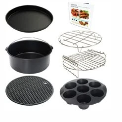Itopfox 9 Inch Air Fryer Accessories Set With Cupcake Pan, Pizza Pan, Silicone Baking Cup, Recipe Cookbook For 5.3Qt - 6.8Qt Air Fryers -Target KitchenAid GUEST 524076c8 edb1 4ecf bc50 0be067698b15