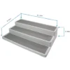 5 Star Super Deals Non Slip 3 Tier Spice Rack Step Shelf Organizer - White - For Kitchen, Refrigerator, Pantry, Cabinet, Cupboards, Countertops