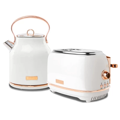Haden Heritage 2 Slice Wide Slot Stainless Steel Toaster Bundled With 1.7 Liter Stainless Steel Electric Water Kettle, Ivory & Copper 8 Haden Heritage 2 Slice Wide Slot Stainless Steel Toaster Bundled With 1.7 Liter Stainless Steel Electric Water Kettle, Ivory & Copper - Image 6