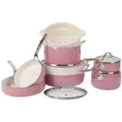 Bloomhouse 12 Piece Aluminum Enamel Cookware Set W/ Non-stick Non-toxic Ceramic Interior And Ceramic Steamer Insert 21 Bloomhouse 12 Piece Aluminum Enamel Cookware Set W/ Non-stick Non-toxic Ceramic Interior And Ceramic Steamer Insert -Target KitchenAid GUEST 52ca6ea5 5c8f 4d03 bce9 1371ae2aa47e