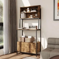 Acekool 5-Tier Bakers Rack With Power Outlet, 67.7" Microwave Stand With Shelves & Cabinets, Kitchen Storage, Brown -Target KitchenAid GUEST 52dcbe70 ce11 4df4 ba69 f444bbfb599f