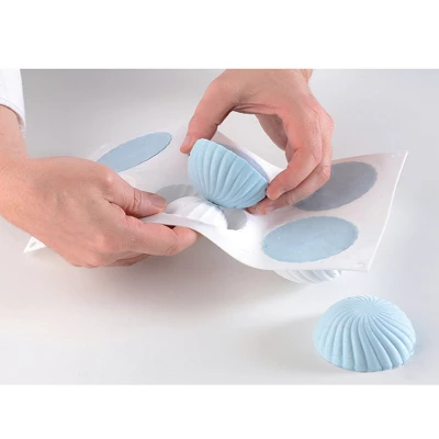 Silikomart "Parfum" Swirl Hemisphere Silicone Mold 3.7 Oz, 6 Cavities 3 Silikomart "Parfum" Swirl Hemisphere Silicone Mold 3.7 Oz, 6 Cavities