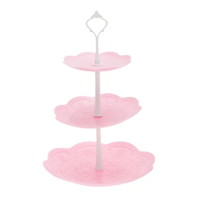 Unique Bargains 3 Tier Dessert Cupcake Stand Holder Round With Tiered Serving Tray For Donuts Fruits White Pink 8 Unique Bargains 3 Tier Dessert Cupcake Stand Holder Round With Tiered Serving Tray For Donuts Fruits White Pink - Image 6