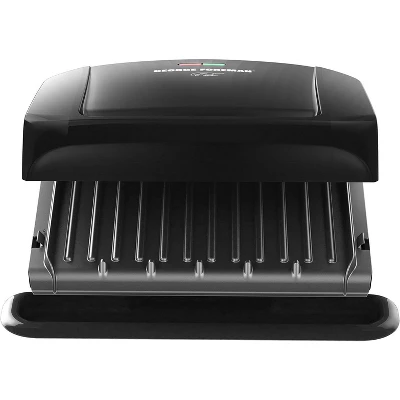 George Foreman 4-Serving Removable Plate Electric Grill And Panini Press, George Tough Non-Stick Coating, Drip Tray Catches Grease, Black 9 George Foreman 4-Serving Removable Plate Electric Grill And Panini Press, George Tough Non-Stick Coating, Drip Tray Catches Grease, Black - Image 7