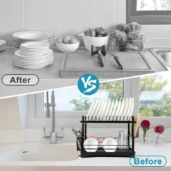 DOMETOUR 2Pcs Dish Drying Rack With Pot Organizer Rack 8 Tiers Pots Organizer And Dish Racks For Kitchen Counter Pot Lid Organizer And Dish Drainers -Target KitchenAid GUEST 544dd4b6 8917 462d 943c 64778f86fe09