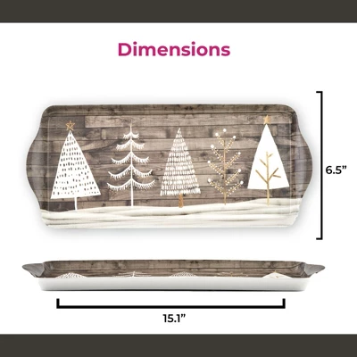 Pimpernel Wooden White Christmas Sandwich Tray (15" X 6.5") - Melamine Serving Platter With Rustic Wood Effect - Dishwasher Safe Serving Tray 8 Pimpernel Wooden White Christmas Sandwich Tray (15" X 6.5") - Melamine Serving Platter With Rustic Wood Effect - Dishwasher Safe Serving Tray - Image 6