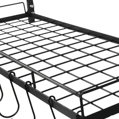 YIYIBYUS Hanging Pot Rack Wall Mounted 2 Tiers Pot And Pan Hanging Rack With 10 Hooks Kitchen Pan And Pot Hanger For Pot Storage Rack 7 YIYIBYUS Hanging Pot Rack Wall Mounted 2 Tiers Pot And Pan Hanging Rack With 10 Hooks Kitchen Pan And Pot Hanger For Pot Storage Rack - Image 5