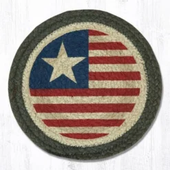 Earth Rugs Original Flag Round Trivet – Rustic Americana Kitchen Hot Pad 10"x10" -Target KitchenAid GUEST 552f0c19 e5fc 4687 b9b7 61a124e2e34d