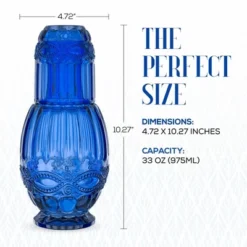 Elle Decor Bedside Water Carafe With Tumbler, 33-Ounce Pitcher And Matching Drinking Glass, Use Cup As A Lid For Carafe, Blue 11 Elle Decor Bedside Water Carafe With Tumbler, 33-Ounce Pitcher And Matching Drinking Glass, Use Cup As A Lid For Carafe, Blue -Target KitchenAid GUEST 5631bfa6 1837 4c9e 9a6b 7a3a00df72a1