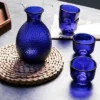 Slickblue Exquisite 5-Piece Handblown Sake Set: Jug And 4 Tumblers - Blue/Clear -Target KitchenAid GUEST 56dd041b 1ad3 4056 a281 a4928f1ca80f