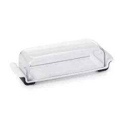 OXO Softworks Butter Dish: White Polypropylene Butter Holder, Dishwasher-Safe, 2-Piece Set, 7.80" Width
