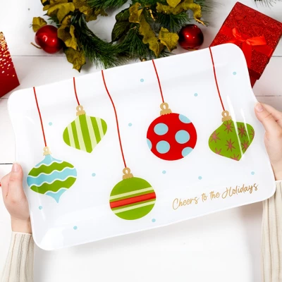 Pavilion Gift Company - Holiday - 16.75" X 11" Glass Serving Tray - Serving Trays 5 Pavilion Gift Company - Holiday - 16.75" X 11" Glass Serving Tray - Serving Trays - Image 3