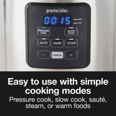 Proctor Silex 3qt Pressure Cooker 34503: Small Electric Cooker, 700W, Dishwasher-Safe, Automatic Pressure Control 7 Proctor Silex 3qt Pressure Cooker 34503: Small Electric Cooker, 700W, Dishwasher-Safe, Automatic Pressure Control - Image 5