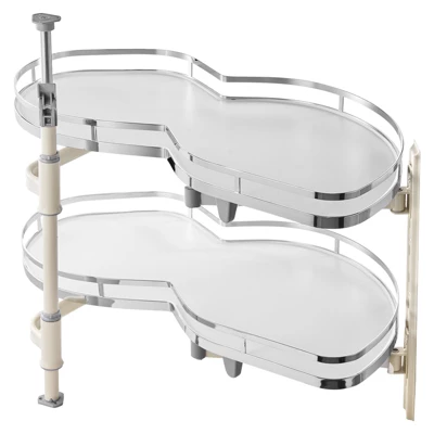 VEVOR Swing Right Blind Corner Cabinet, Pull Out Organizer For 36 Inch Width Blind Cabinet, 2 Tier Height Adjustable Swing Tray, Silver 10 VEVOR Swing Right Blind Corner Cabinet, Pull Out Organizer For 36 Inch Width Blind Cabinet, 2 Tier Height Adjustable Swing Tray, Silver - Image 8