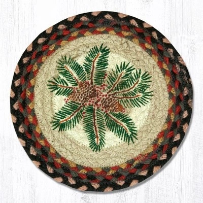 Earth Rugs Pinecone Red Berry Round Trivet – Rustic Woodland Kitchen Hot Pad 10"x10" 5 Earth Rugs Pinecone Red Berry Round Trivet – Rustic Woodland Kitchen Hot Pad 10"x10" - Image 3