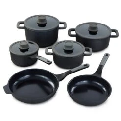 BergHOFF Leo Stone+ 10Pc Nonstick Ceramic Cookware Set With Glass Lid, Recycled Cast Aluminum -Target KitchenAid GUEST 58365234 025a 4b3b 90b2 b3f30c187b50