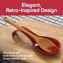Omniware Simsbury Spoon Rest - Stoneware Kitchen Spoon Holder, Heat-Resistant With Lead-Free Glaze, 8.25” With Arched Handle, Dishwasher Safe (Red) -Target KitchenAid GUEST 58510d95 bc83 4e53 a923 dd8c732ca48e