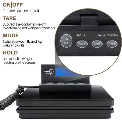 Smart Weigh Digital Shipping And Postal Weight Scale, 110 Lbs X 0.1 Oz, UPS USPS Post Office Scale 4 Smart Weigh Digital Shipping And Postal Weight Scale, 110 Lbs X 0.1 Oz, UPS USPS Post Office Scale - Image 2