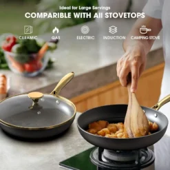 Imarku Frying Pans With Lid, 2Pcs - 10 Inch And 12 Inch Long Lasting Nonstick Frying Pan Cast Iron Skillets, Dishwasher Safe,Free-PFOA, 17 Imarku Frying Pans With Lid, 2Pcs - 10 Inch And 12 Inch Long Lasting Nonstick Frying Pan Cast Iron Skillets, Dishwasher Safe,Free-PFOA, -Target KitchenAid GUEST 588358a7 7bdc 424f bb65 0fae960d50f6