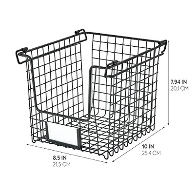 IDesign Classico Storage Basket With Handles For Pantry, Kitchen, Bathroom, Countertop, And Desk Organization, Stackable-Small 7 IDesign Classico Storage Basket With Handles For Pantry, Kitchen, Bathroom, Countertop, And Desk Organization, Stackable-Small - Image 5
