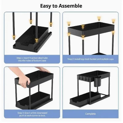 KTMBDW 2-Tier Multi-Purpose Bathroom Under Sink Organizers And Storage, Stackable Kitchen Pantry Organization, Pull Out Cabinet Organizer 7 KTMBDW 2-Tier Multi-Purpose Bathroom Under Sink Organizers And Storage, Stackable Kitchen Pantry Organization, Pull Out Cabinet Organizer - Image 5