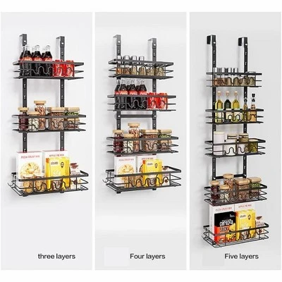 Acekool Over The Door Pantry Organizer – Heavy-Duty Metal Hanging Spice Rack With Adjustable Shelves For Kitchen & Bathroom Storage 6 Acekool Over The Door Pantry Organizer – Heavy-Duty Metal Hanging Spice Rack With Adjustable Shelves For Kitchen & Bathroom Storage - Image 4