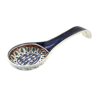 Blue Rose Polish Pottery 1178 Zaklady Large Spoon Rest 7 Blue Rose Polish Pottery 1178 Zaklady Large Spoon Rest - Image 5