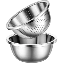 Colander 304 Stainless Steel 3-quart With Mixing Bowls, Dishwasher Safe. (2PC) -Target KitchenAid GUEST 5a19dfdc 7910 41d9 9cee e3821d19c54c