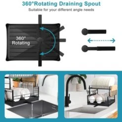 DOMETOUR 2Pcs Dish Drying Rack With Pot Organizer Rack 8 Tiers Pots Organizer And Dish Racks For Kitchen Counter Pot Lid Organizer And Dish Drainers -Target KitchenAid GUEST 5a1d7be7 bff8 4b8f b594 d22e1aecb99d