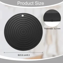 Unique Bargains Round Heat Resistant Silicone Trivet Mat With Hang Hole 2 Pcs