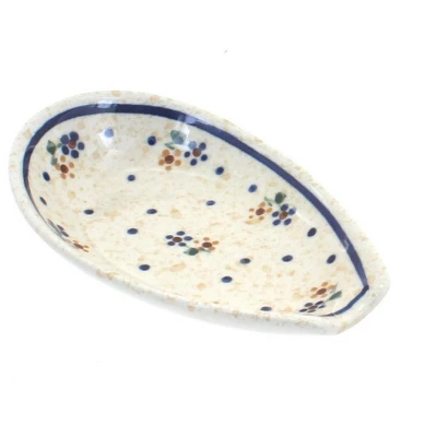 Blue Rose Polish Pottery 1015 Zaklady Small Spoon Rest 6 Blue Rose Polish Pottery 1015 Zaklady Small Spoon Rest - Image 4